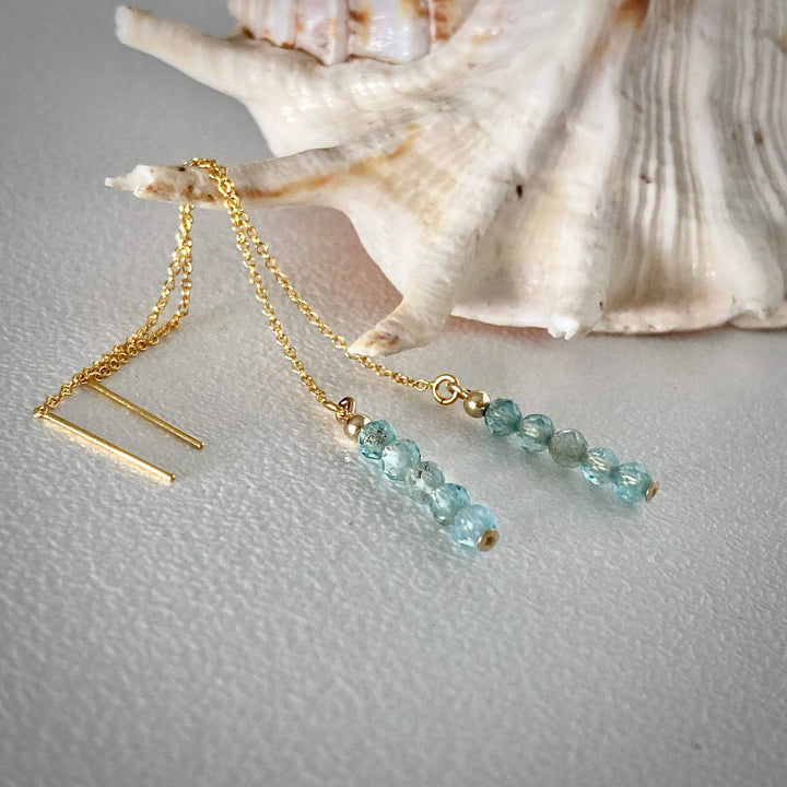 Atlantis Apatite gold thread earrings