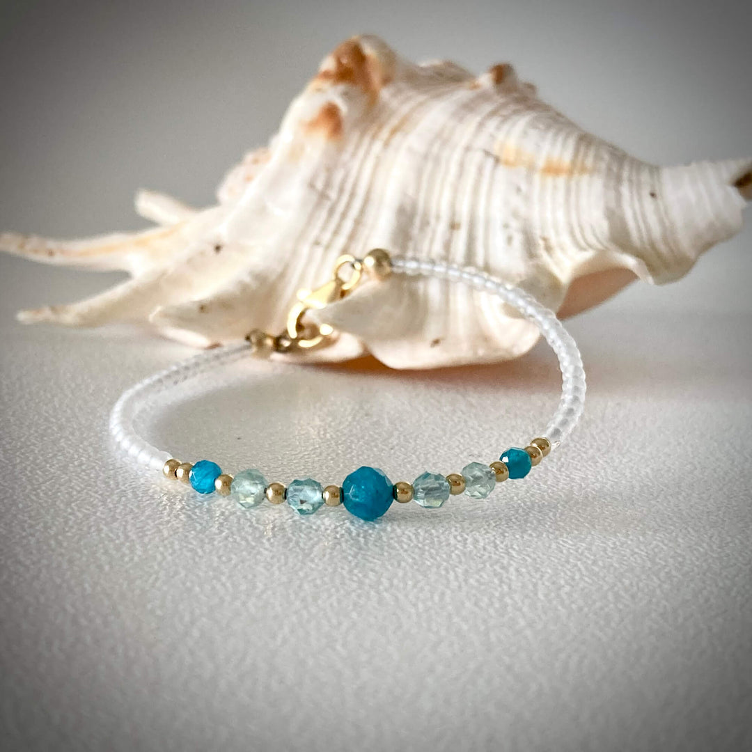 Atlantis Apatite crystal & Gold Bracelet