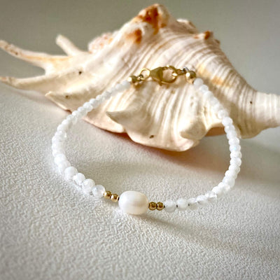 Atlantis moonstone & pearl gold bracelet