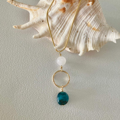 Atlantis Apatite & Moonstone Gold Pendant Necklace