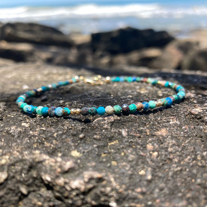 Azurite & Gold Anklet