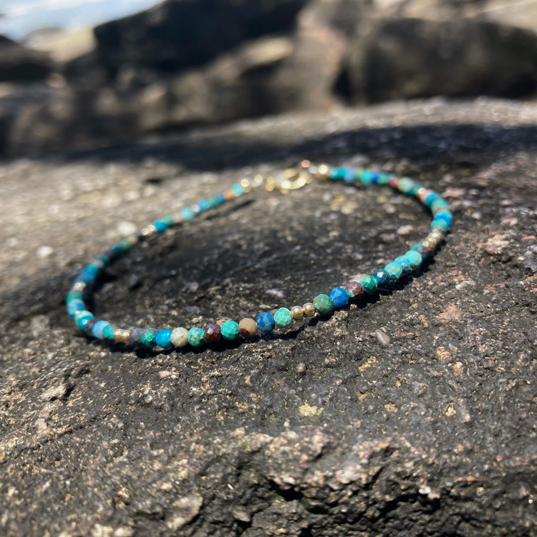 Azurite & Gold Anklet for ladies