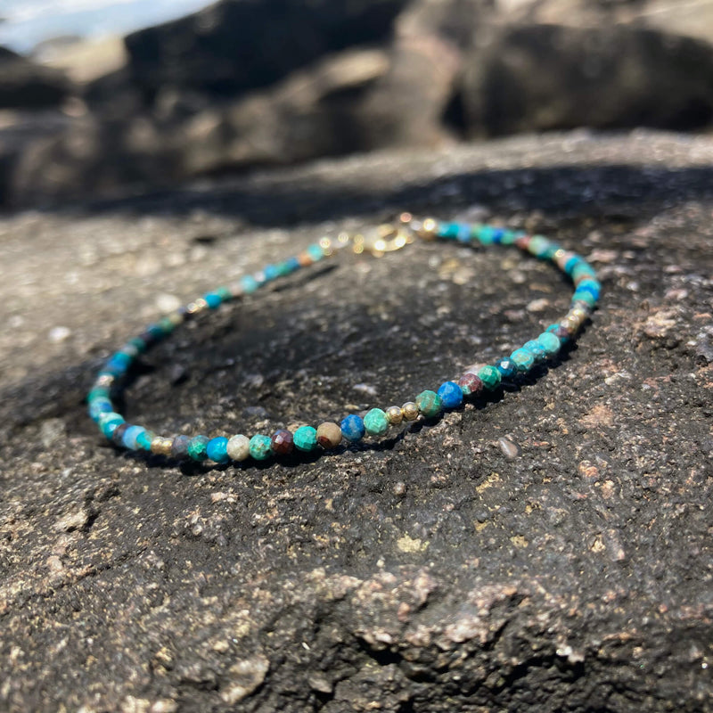 Azurite & Gold Anklet for ladies