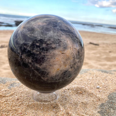 Black Moonstone Sphere 1