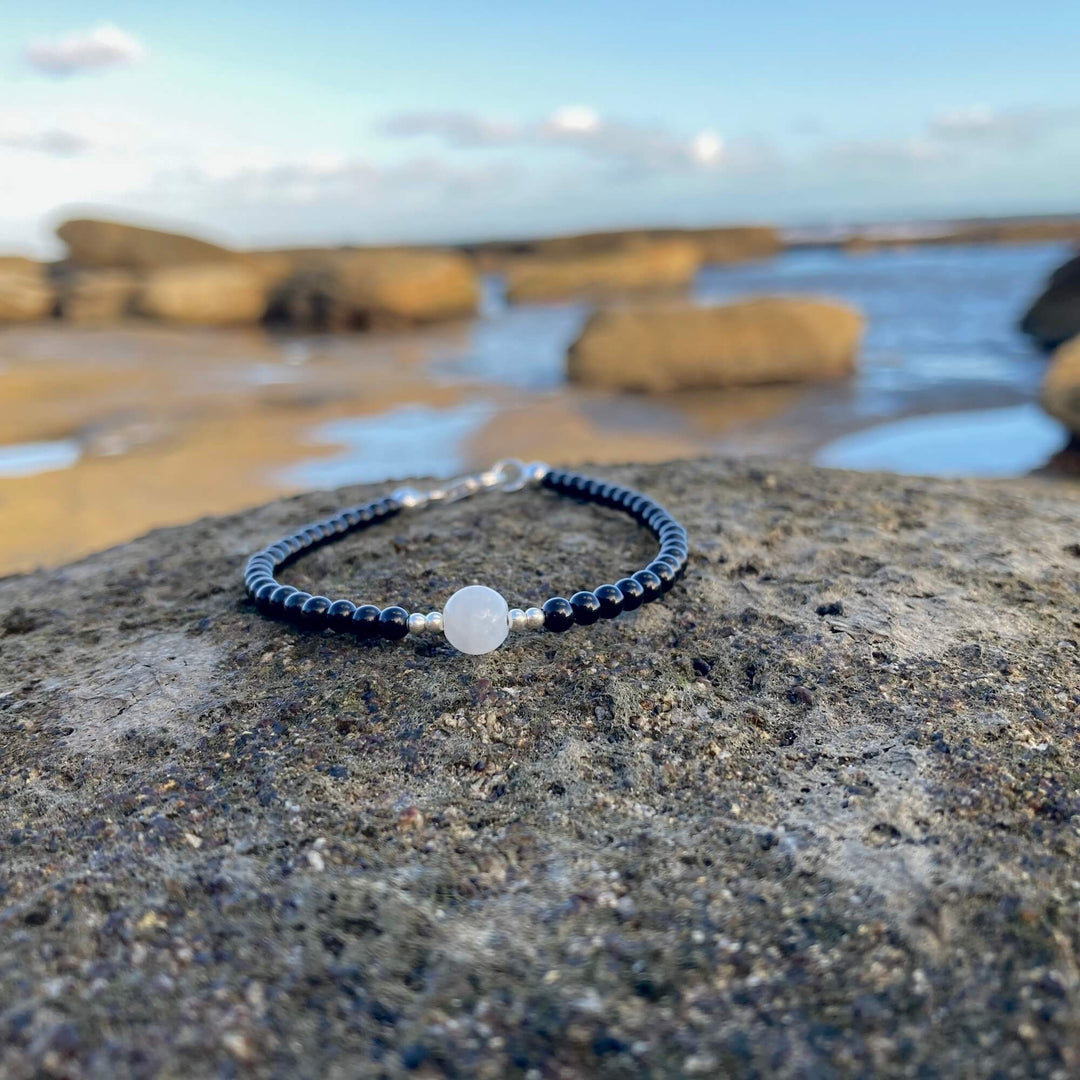 Black Tourmaline & Moonstoneladies  Bracelet 