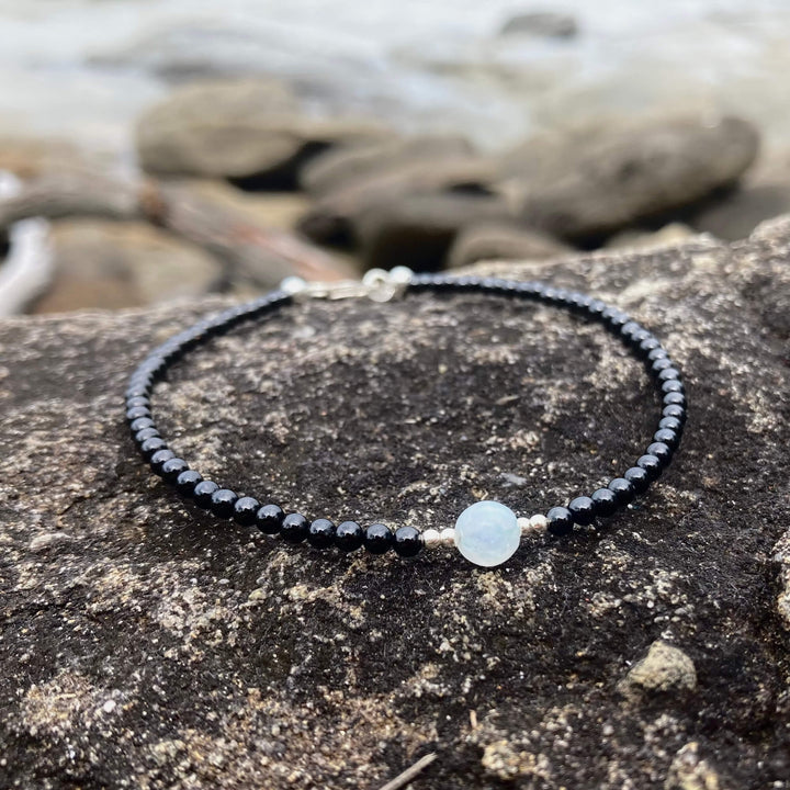 Black Tourmaline & Moonstone healing Anklet