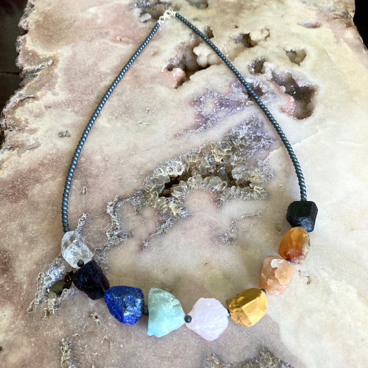 Chunky Chakra crystal Necklace