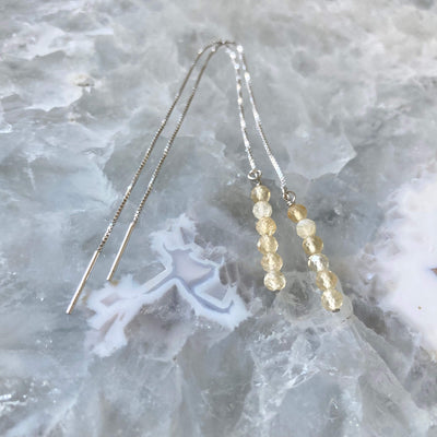 Citrine Thread crystal earrings