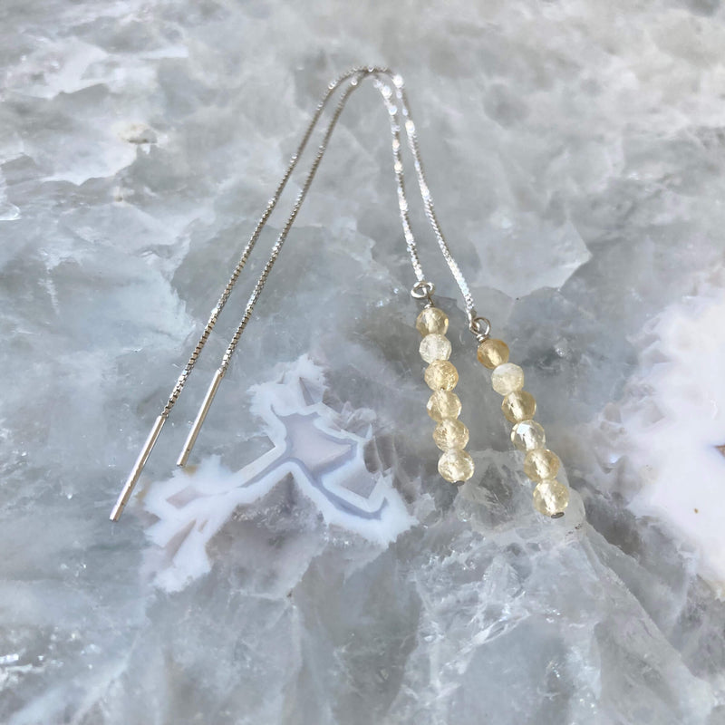 Citrine Thread crystal earrings
