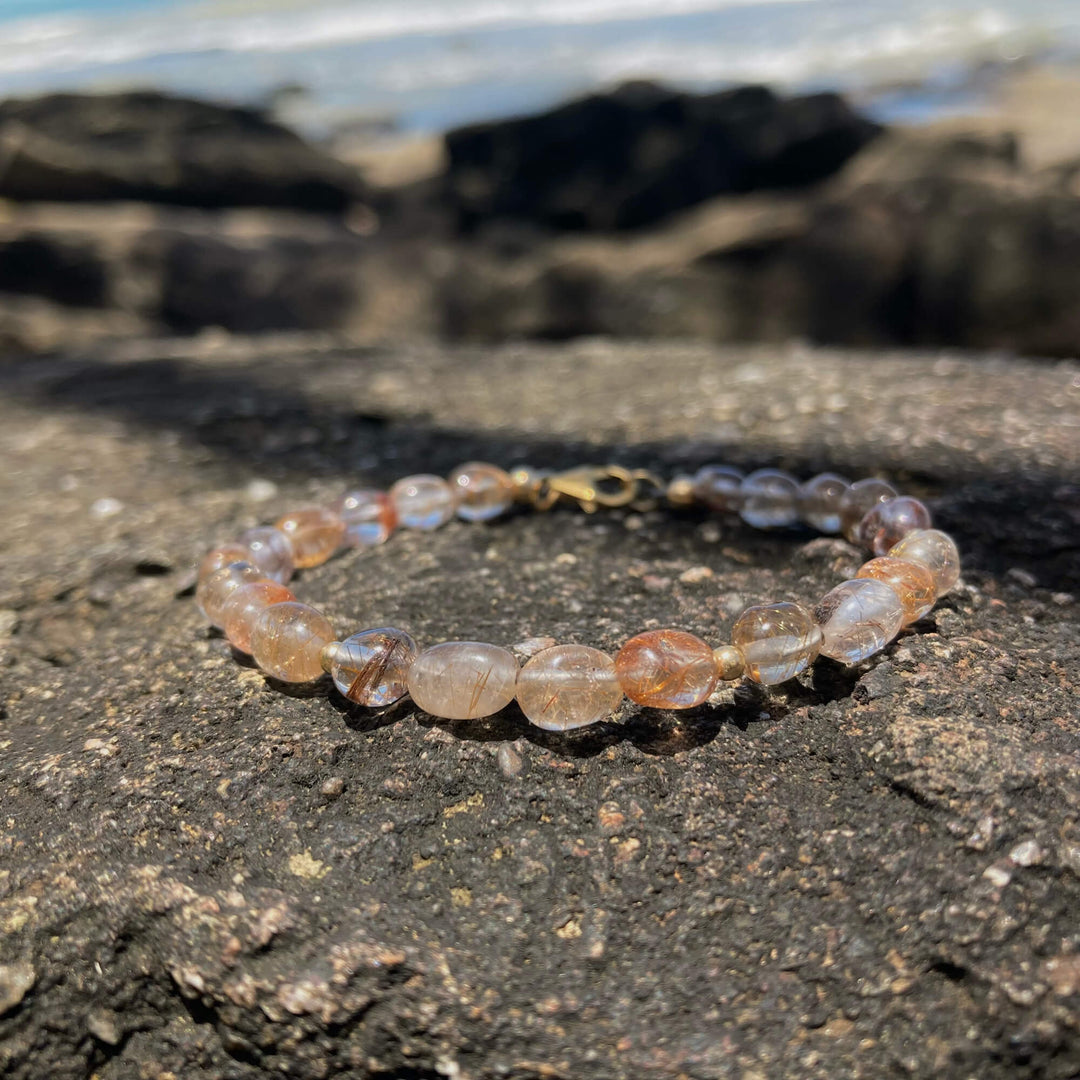 CopperRutilated Quartz Nugget Empowerment Bracelet