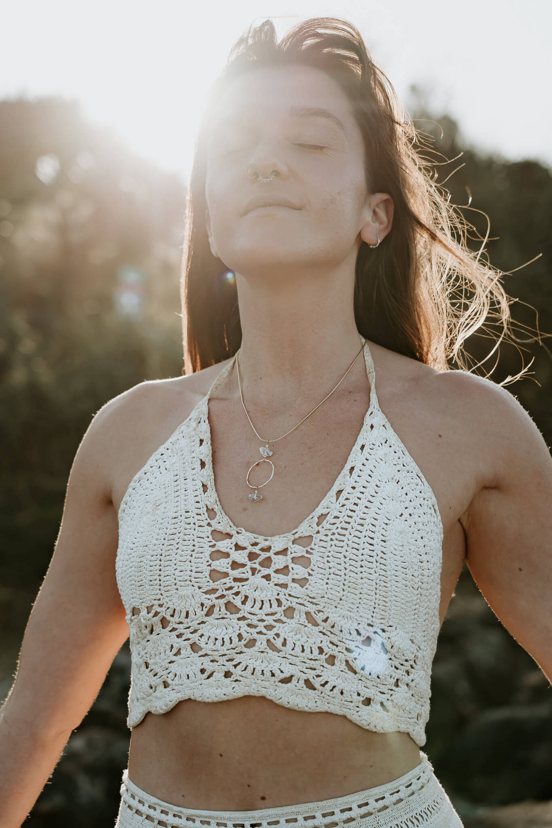 Golden Herkimer Diamond Pendant Necklace