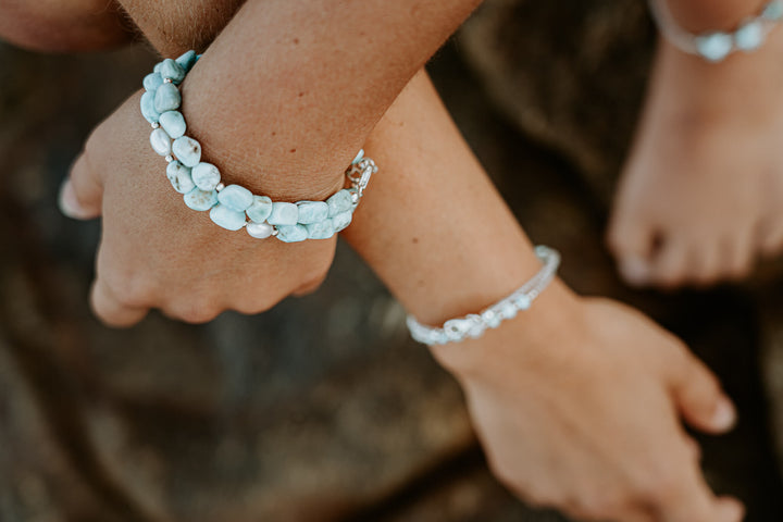 Larimar & Pearl Bracelet