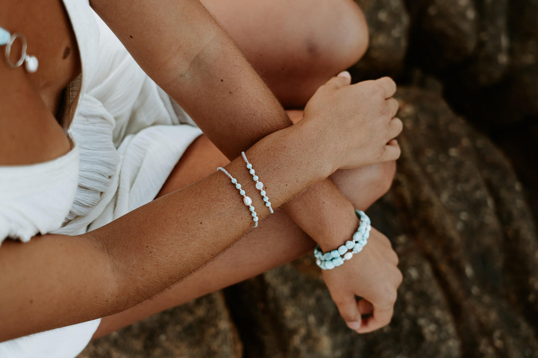 Larimar & Pearl Bracelet