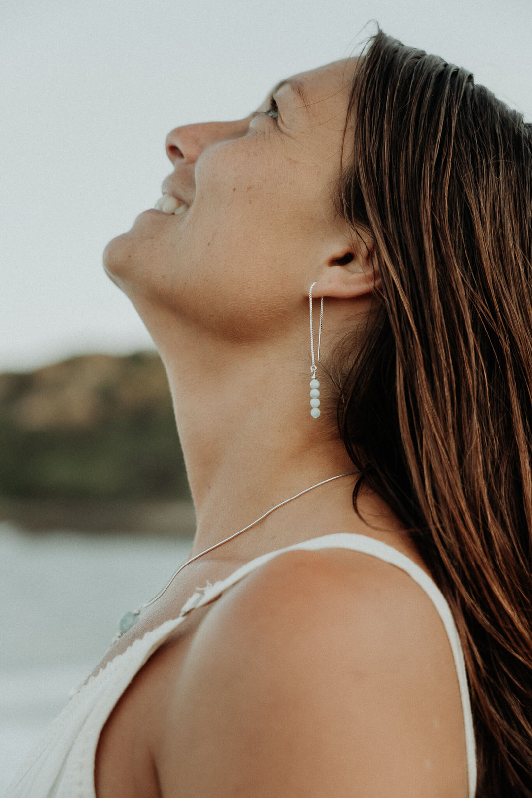 Larimar Thread Earrings