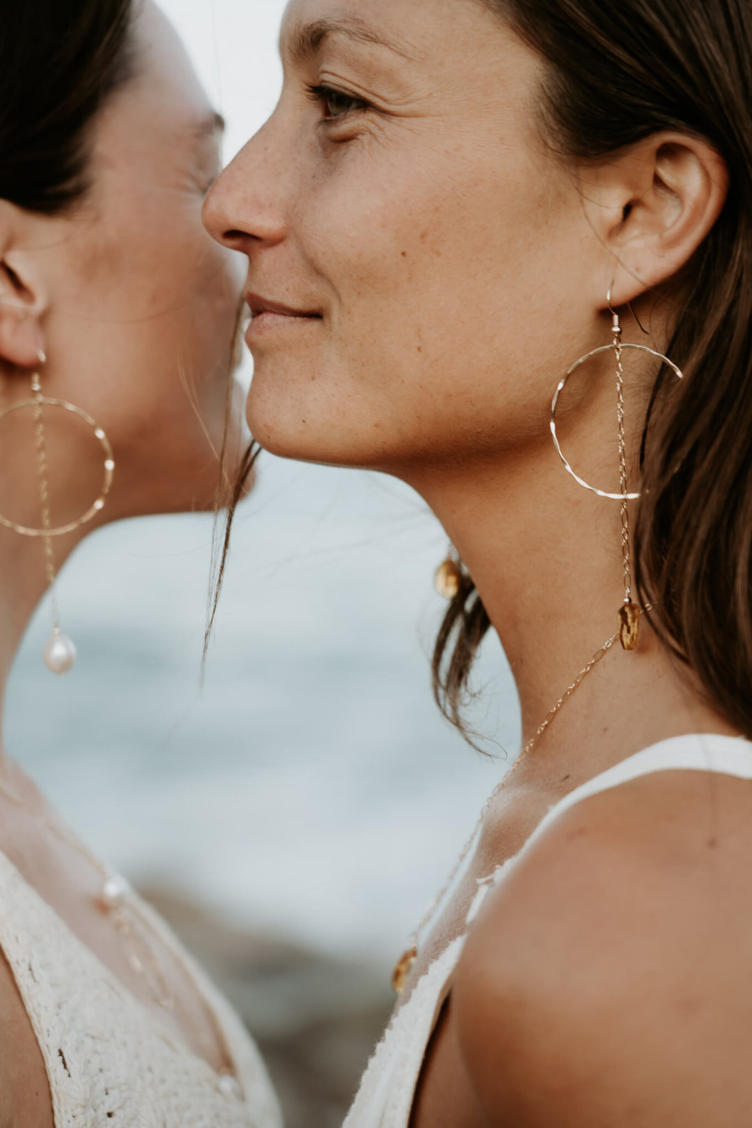 Golden Priestess - Hoop & Amber Earrings