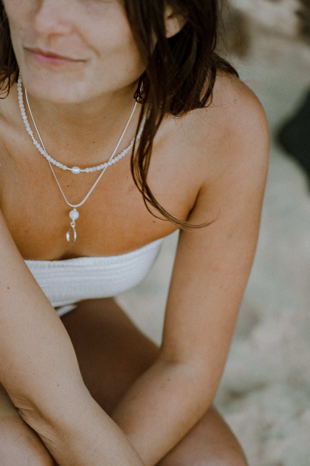 La Luna Love Moonstone & Pearl Choker