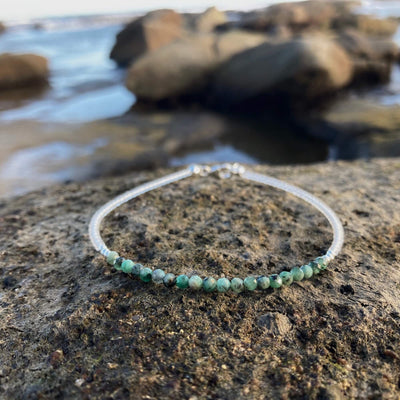 Emerald Healing Crystal Anklet for ladies