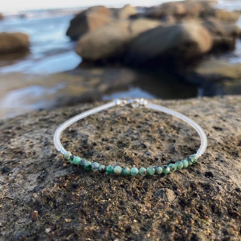 Emerald Healing Crystal Anklet for ladies