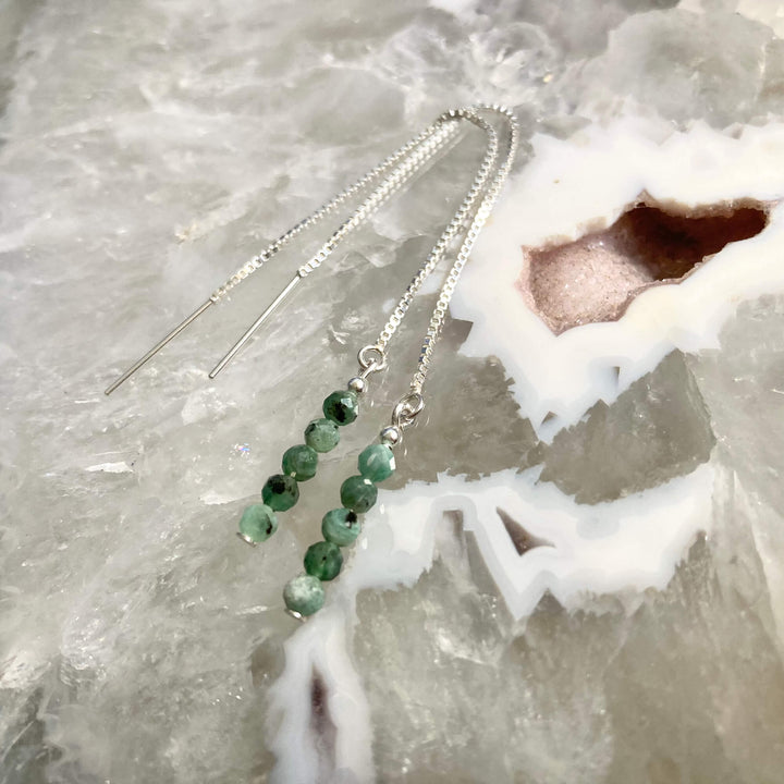 Emerald Thread Earrings