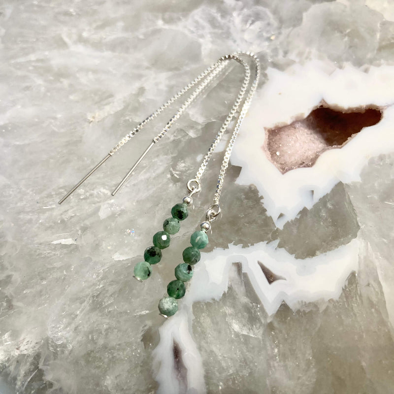 Emerald Thread Earrings for ladies