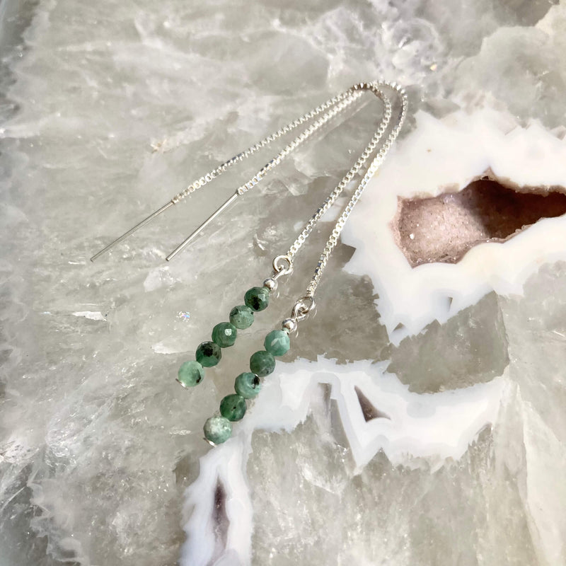 Emerald Thread healing Earrings