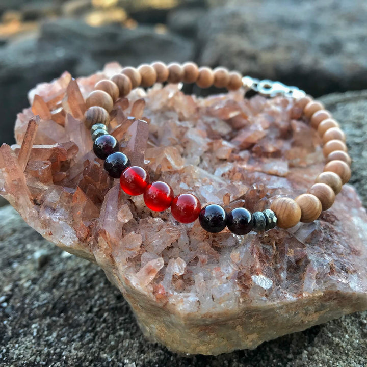 Fire Element Mens healing crystal Bracelet