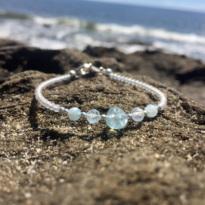 Girls Aquamarine birthstone bracelet