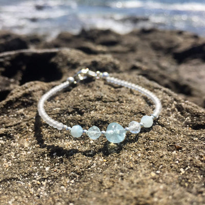 Girls aquamarine bracelet
