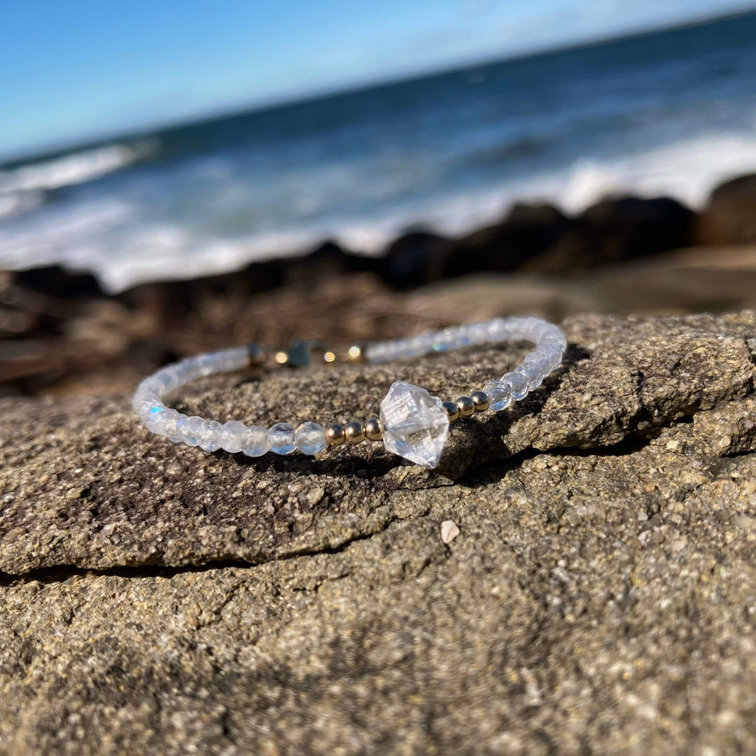 Golden Herkimer & Moonstone Bracelet for empowerment