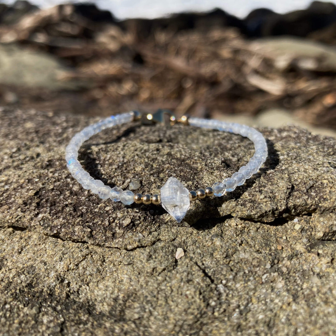 Golden Herkimer & Moonstone Bracelet for healing