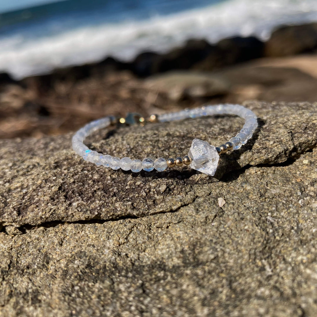 Golden Herkimer & Moonstone Bracelet for women