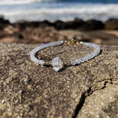 Golden Herkimer & Moonstone healing Bracelet