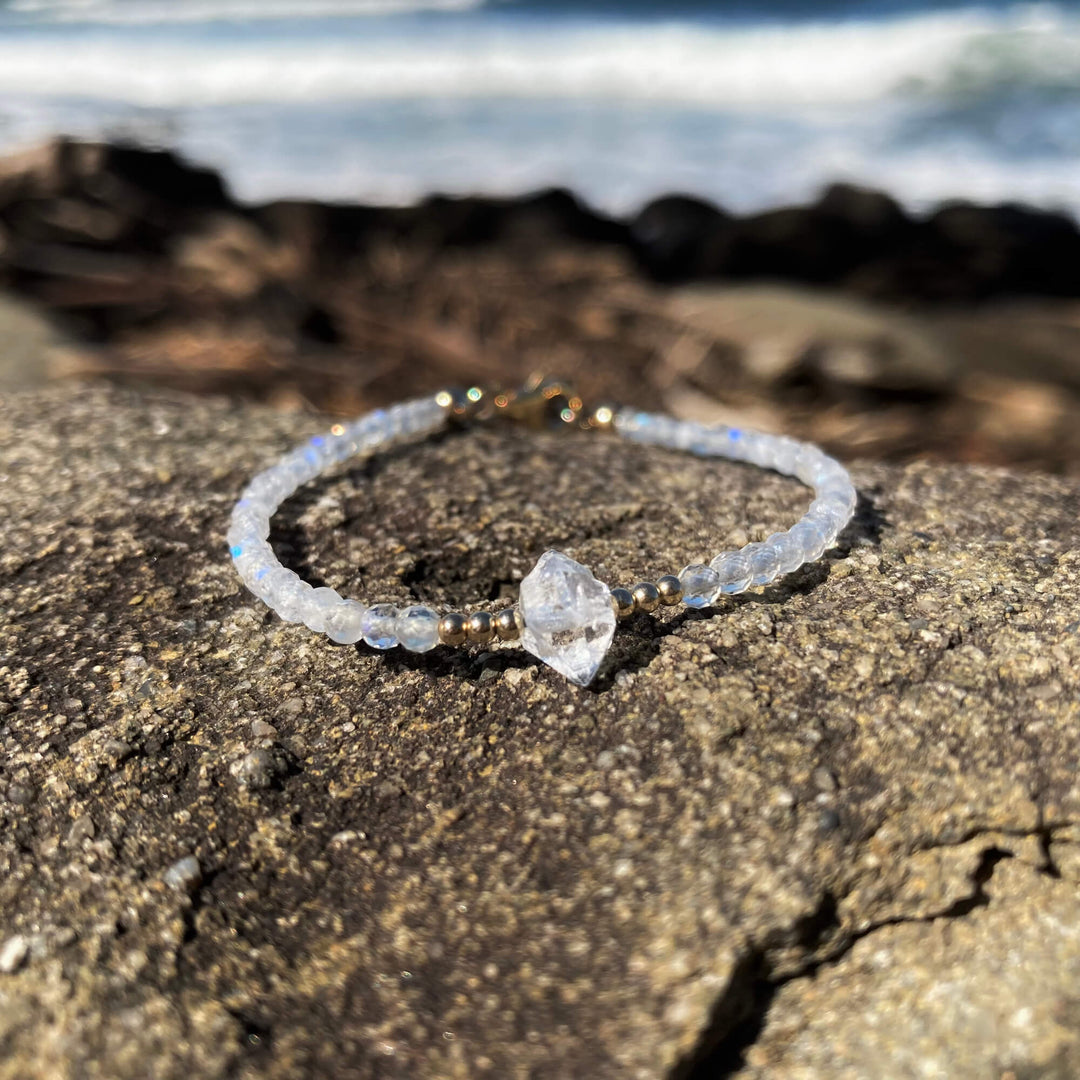 Golden Herkimer & Moonstone ladies Bracelet