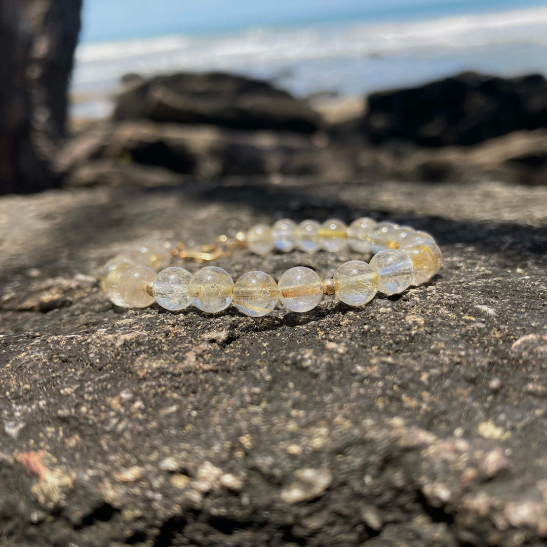 GoldenRutilated Quartz Bracelet for empowerment