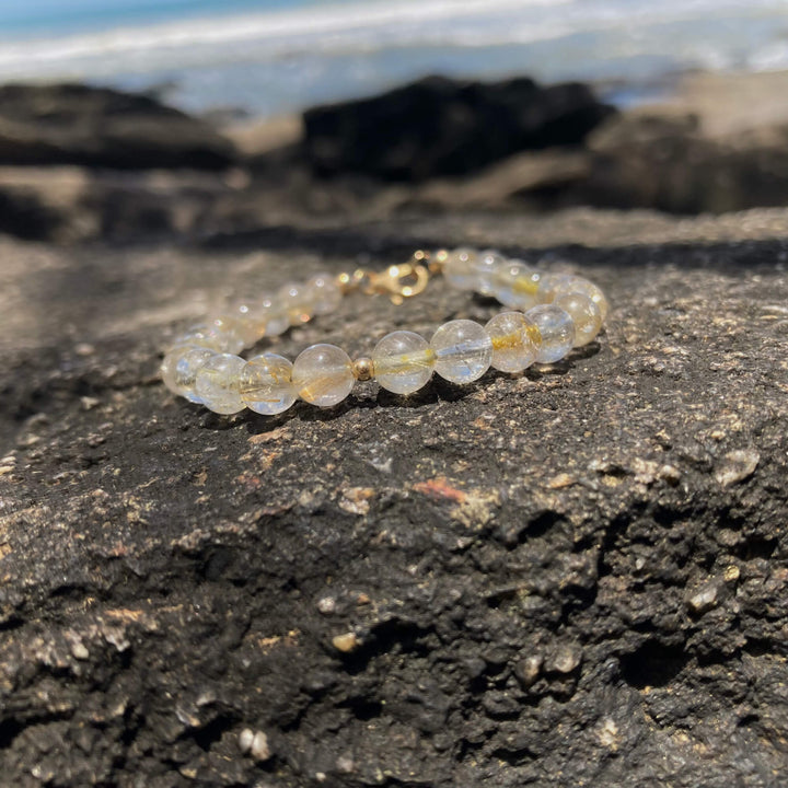 Golden Rutilated Quartz ladies healing Bracelet