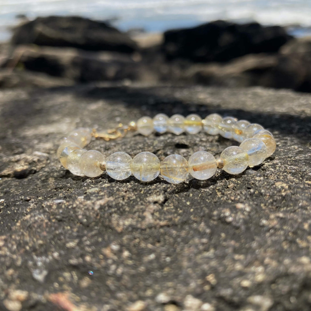 Golden Rutilated Quartz womens Bracelet