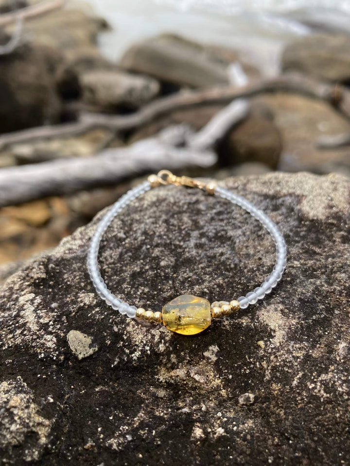 Golden Priestess Amber & Gold ladies healing Bracelet