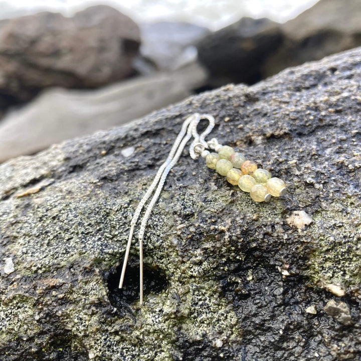 Green Garnet healing Thread earrings