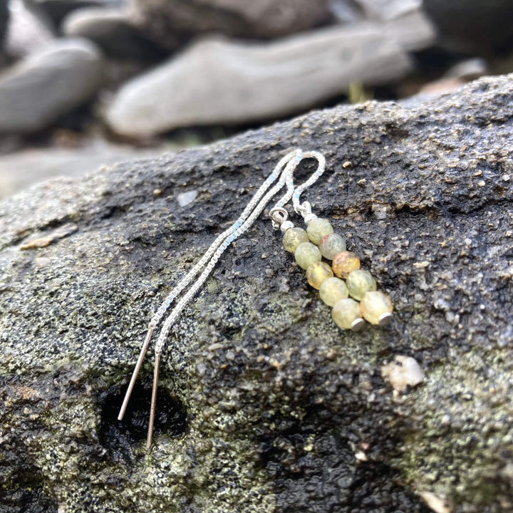 Green Garnet Thread earrings