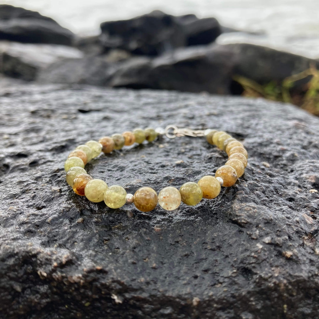 Green Garnet unisex healing crystal bracelet