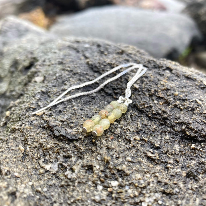 Green Garnet Thread earrings for healing