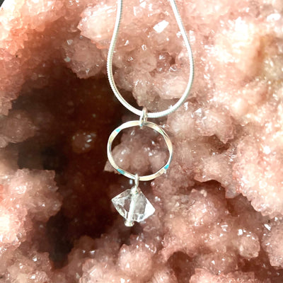 Herkimer diamond april birthstone Necklace 