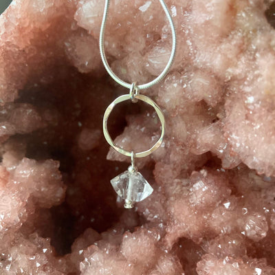 Herkimer diamond april birthstone Necklace for healing