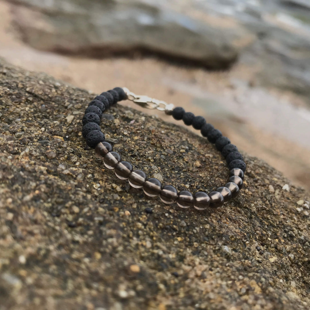 I Am Confident Lava Stone Bracelet