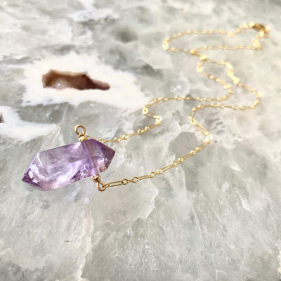 I Am Zen Amethyst and Gold EmpowermentNecklace