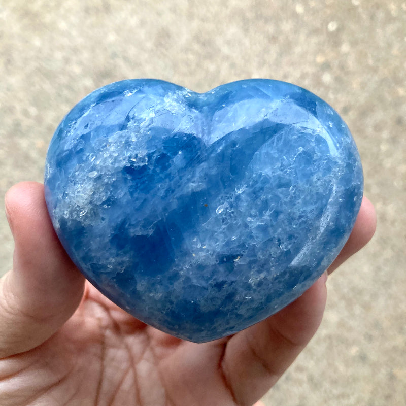 Blue Calcite Heart Shaped Crystal