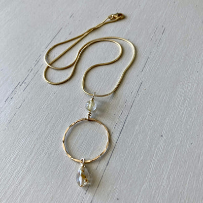LOR rutilated quartz pendant necklace for women