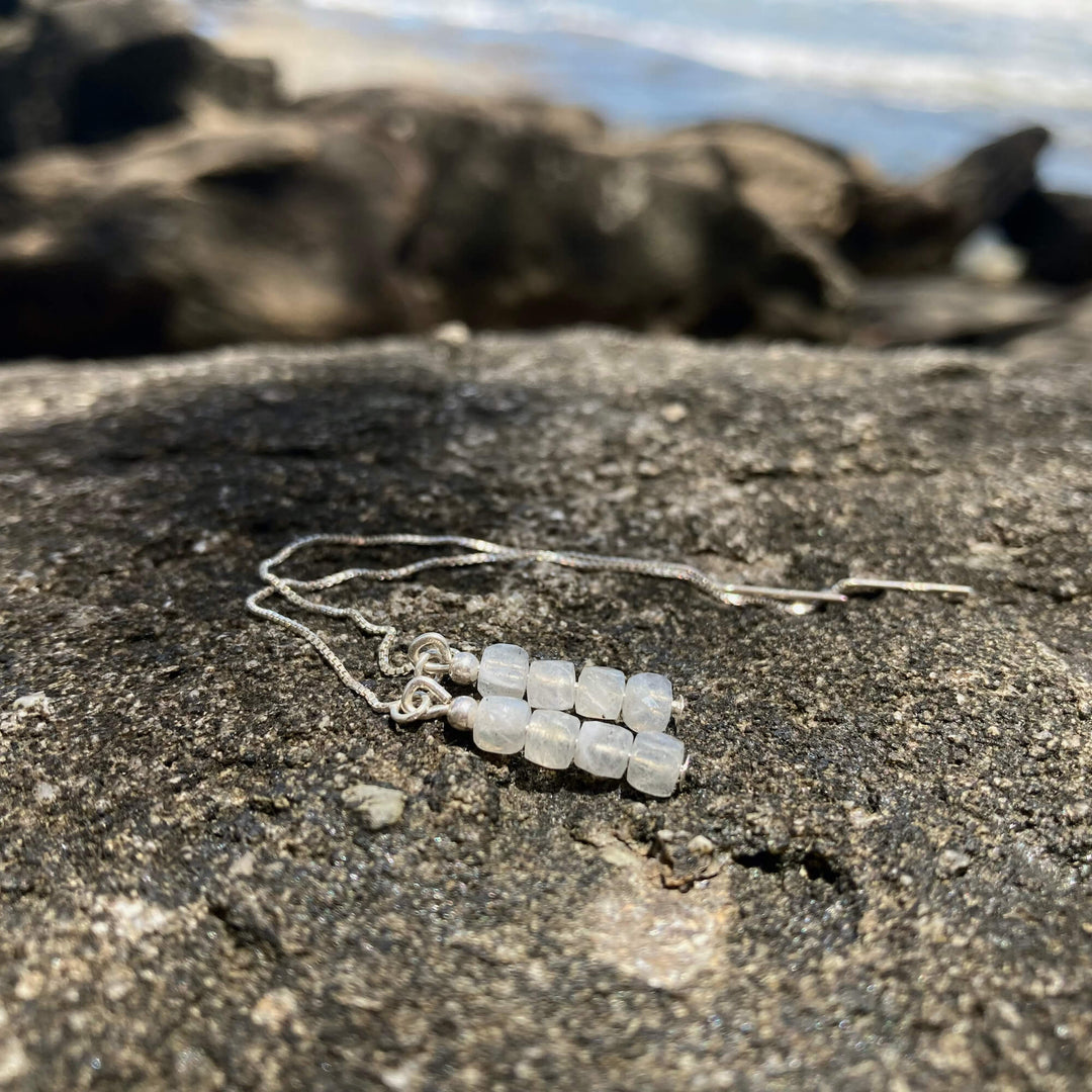 Labradorite Thread Earrings for ladies