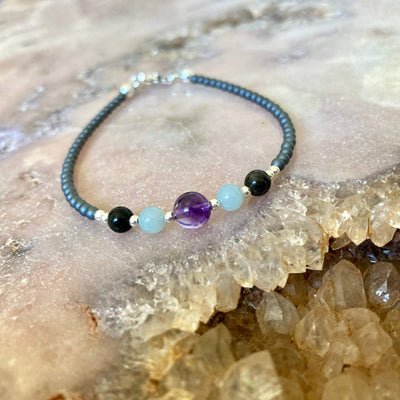 Ladies aquarius crystal bracelet for healing 