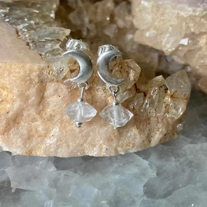 La luna love Herkimer Diamond  Healing Earrings